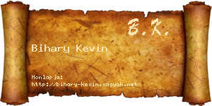 Bihary Kevin névjegykártya