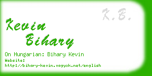 kevin bihary business card